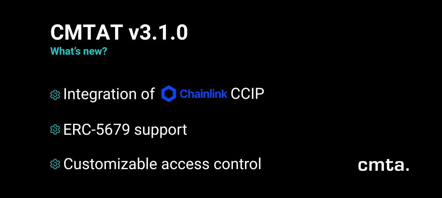 CMTA Releases Solidity Implementation v3.1.0 of the CMTAT Framework